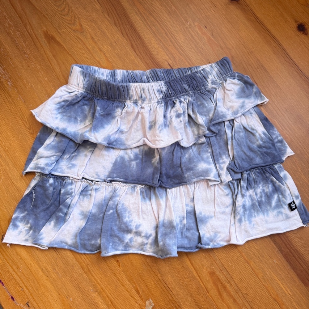 Pixie lane size 8 tie dye ruffle mini skirt NWOT